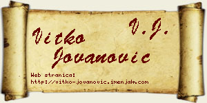 Vitko Jovanović vizit kartica
